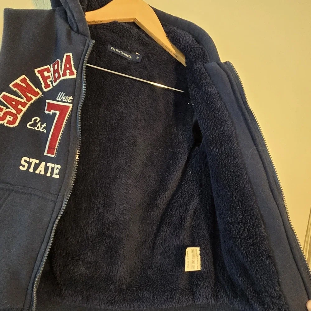 San Francisco‎ California Kids Hoodie Embroider Sweatshirt Red White Blue Size 6